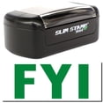 thumbnail image 1 of Slim Pre-Inked Fyi Stamp, Slim 1444, Ultra Slim Design, Impression Size 1/2" by 1-3/4", Up to 25,000 Impressions - Green Ink, 1 of 10