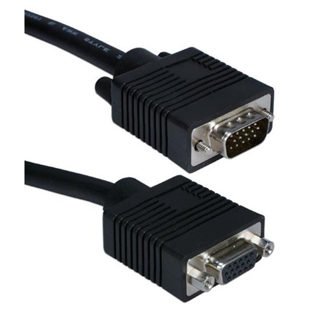 50 ft. Premium VGA HD15 Male to Female Tri-Shield Extension Black Cable