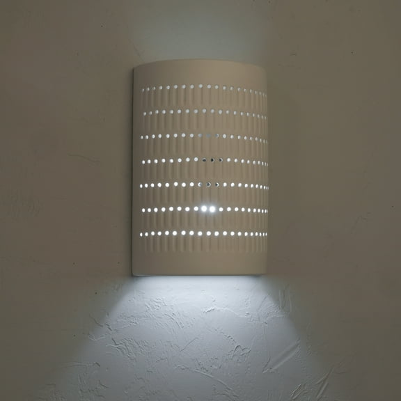 Luxury Lighting Zenia 15" High Ceramic Outdoor Wall Light, Paintable White Bisque, Electric, LED Bulb Included