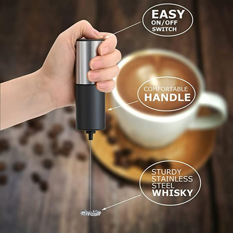 Electric Milk Coffee Frother with Stand Handheld Foamer, Elbourn