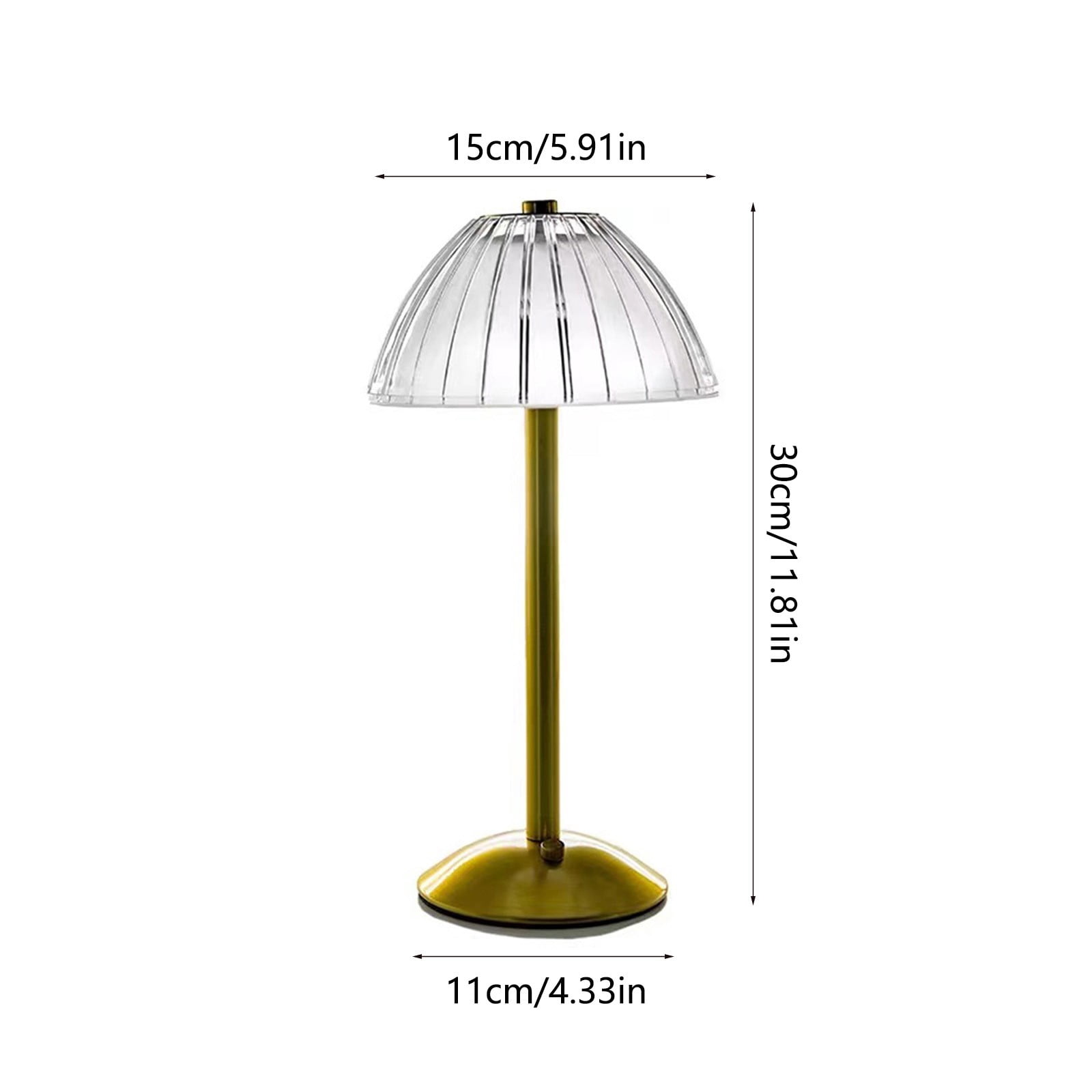 100Fens LED Portable Cordless Gold Table Lamp Touch Battery Operated Rechargeable Desk Lamp 3 Color Dimmable for Bedroom Living Room Dining