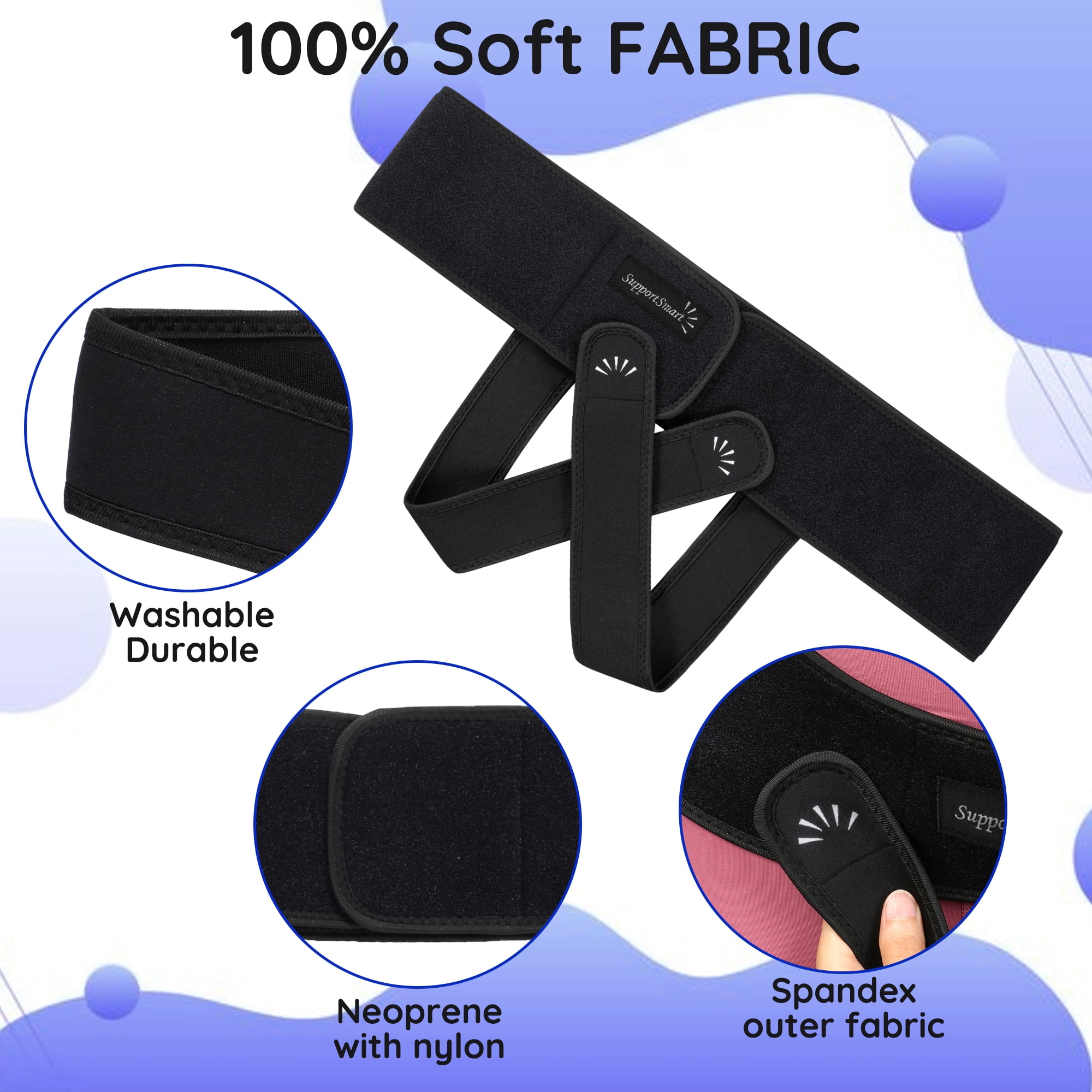 V2 Smart Support Redefined Maternity Belt - Belly Bands for Pregnant Women, Pregnancy Support Belt for Pelvic Pain Relief, Adjustable Vulva Support (Black, XSmall-Medium)