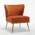 thumbnail image 3 of US Pride Furniture Corisha 25"W Velvet Armless Accent Living Room Chair, Orange Red, 3 of 6