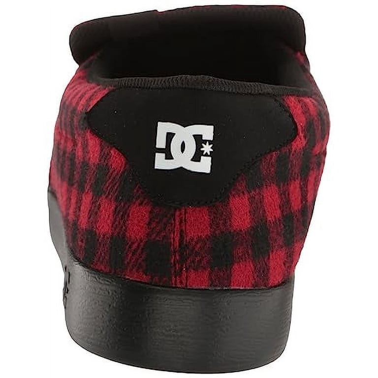 NWT AND IN BOX DC UNISEX SLIPON PLAID SHOES DC Mens Villian TX Skate Shoes Black White Brown Plaid  main image 2