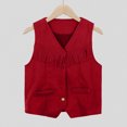 thumbnail image 2 of Zszcpp Toddler Girl Tank Top Sleeveless Fringe Vest Party Tassel Western Cow Open Front Fringe Coat Blouse Girls Casual Tops, 2 of 4