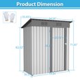 thumbnail image 2 of 5x3 FT Outdoor Storage Shed, Tool Garden Metal Sheds with Sloping Roof & Two Punched Vents &  Lockable Door, All Weather Storage House for Backyard Lawn Garden Patio, Gray, 2 of 7