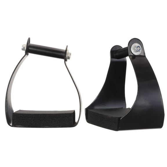 Tough 1 Angled Aluminium Cushions Endurance Horse Stirrups Pair 2 1/2" Neck