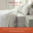 thumbnail image 2 of Loomsnest 4 Piece King Size Sheets Set, 400 TC Sateen Wrinkle Resistant, 100% Cotton Sheets, Light Gray, 2 of 9