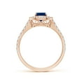 thumbnail image 2 of ANGARA Natural 1 Ct Cushion Sapphire Engagement Ring with Diamond Double in 14K Rose Gold for Women (Size-7x5mm) | September Birthstone, Anniversary, Jewelry Gift for Women | Natural Sapphire Ring, 2 of 9