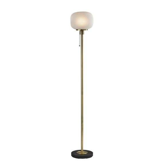 Adesso Hazel Floor Lamp, Antique Brass