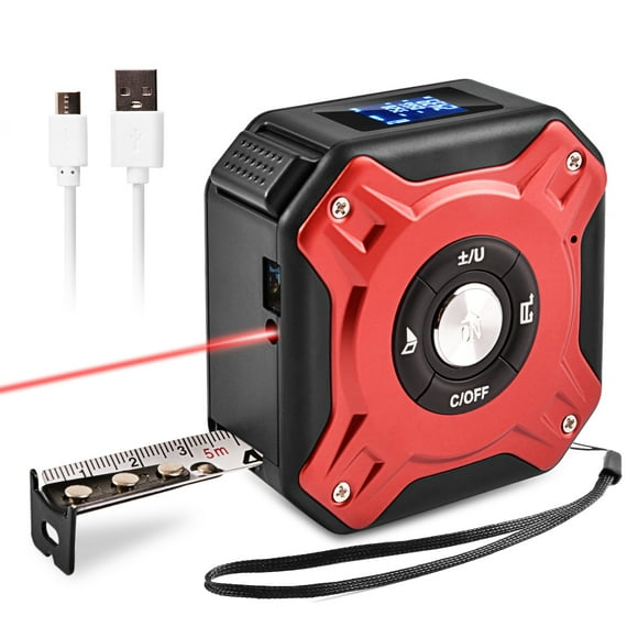(Red)40 Meter Laser Measuring Tool Digital Measuring Tape
