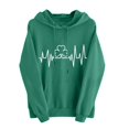 thumbnail image 1 of WZXFASHION Chandails de la Saint-Valentin pour Femmes, Chandail à Capuchon Mignon avec Graphique, Chandail à Col Rond Décontracté à Manches Longues pour Femmes, Liquidation, Chandail de Pêcheur, 1 of 5