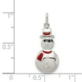thumbnail image 2 of 925 Sterling Silver Polished Enamel Snowman Pendant / Charm, 2 of 2