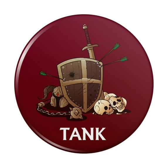 Tank Warrior RPG MMORPG Class Role Playing Game Kitchen Refrigerator Locker Button Magnet