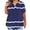 Blue, variant on Scyoekwg Short Sleeve Womens Tops V Neck Plus Size Tunic Tshirt Lightweight Color Block Patchwork Loose Trendy Blouses (Brown,XXL)