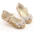 thumbnail image 4 of Girls Mary Jane Glitter Shoes Princess Ballerina Ballet Flats Flower Wedding Party Dress Shoes for Kids Toddler, 4 of 5