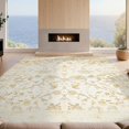 thumbnail image 2 of Design&I 3'x5' Ultra Soft Throw Mat, Beige Yellow Vintage Scroll Distressed Motif Traditional Farmhouse None Fluffy Washable Easy Care Indoor rug for Bedside Hallway, 2 of 7