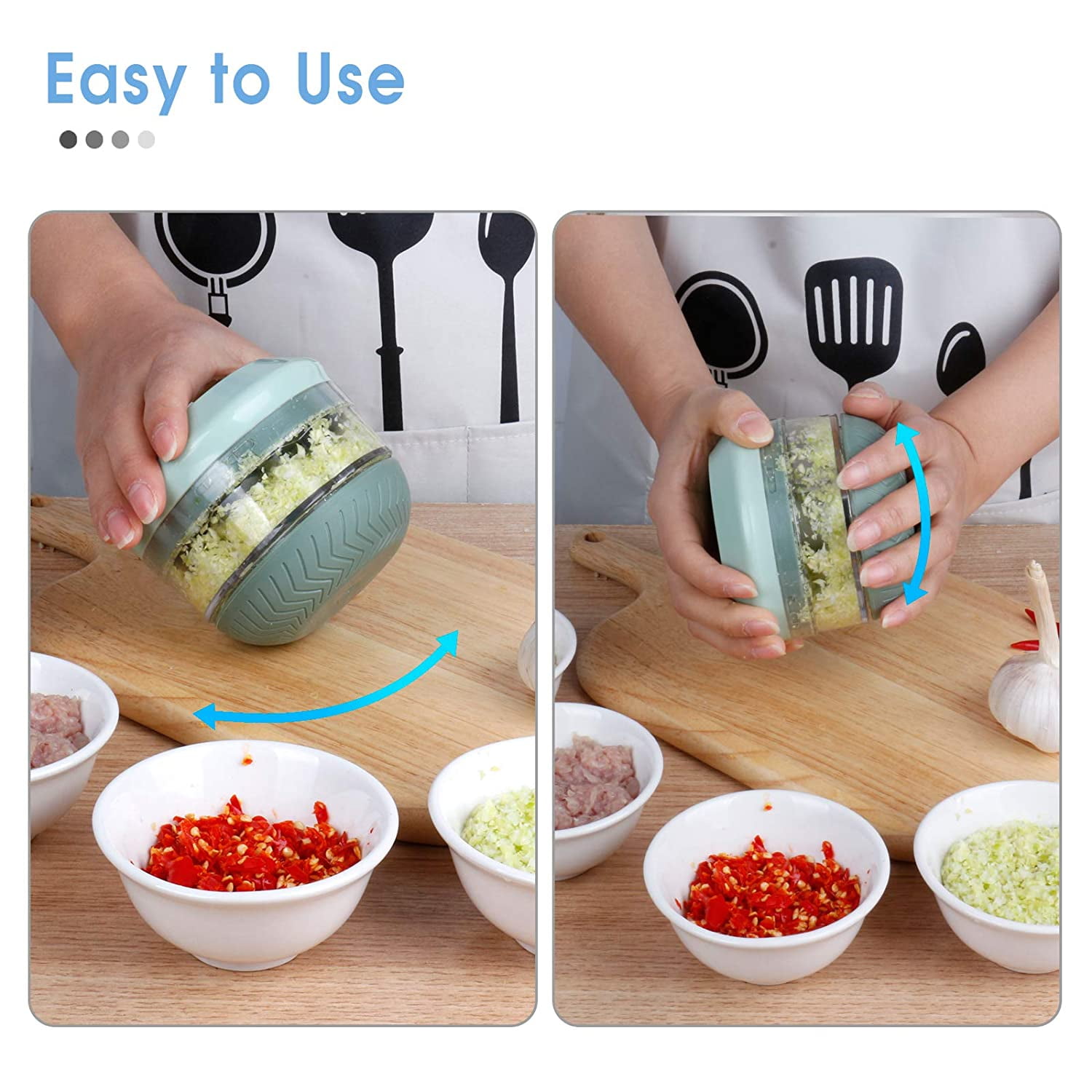  Nspired Living Garlic Mincer, Rolling Garlic Chopper, Garlic  Roller, Garlic Peeler, Garlic Crusher, Chef Kitchen Tools, Easy to Clean,  Just Rinse Green: Home & Kitchen
