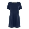 thumbnail image 4 of Fulijie Swing Dress for Women, Sand Short Sleeve Crew Neck Leisure Casual Dress for Women, Size S-2XL, Blue, Beach Dress for Women LooseSwing Loose T Shirt Fit Flowy Cute Swing Tunic Dress, 4 of 4
