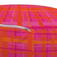 thumbnail image 2 of Abstract Pouf Cover with Zipper, Plaid Pattern Inspired Hand Drawn Vertical and Horizontal Stripes, Soft Decorative Fabric Unstuffed Case, 30" W X 17.3" L, Hot Pink and Burnt Orange, by Ambesonne, 2 of 3
