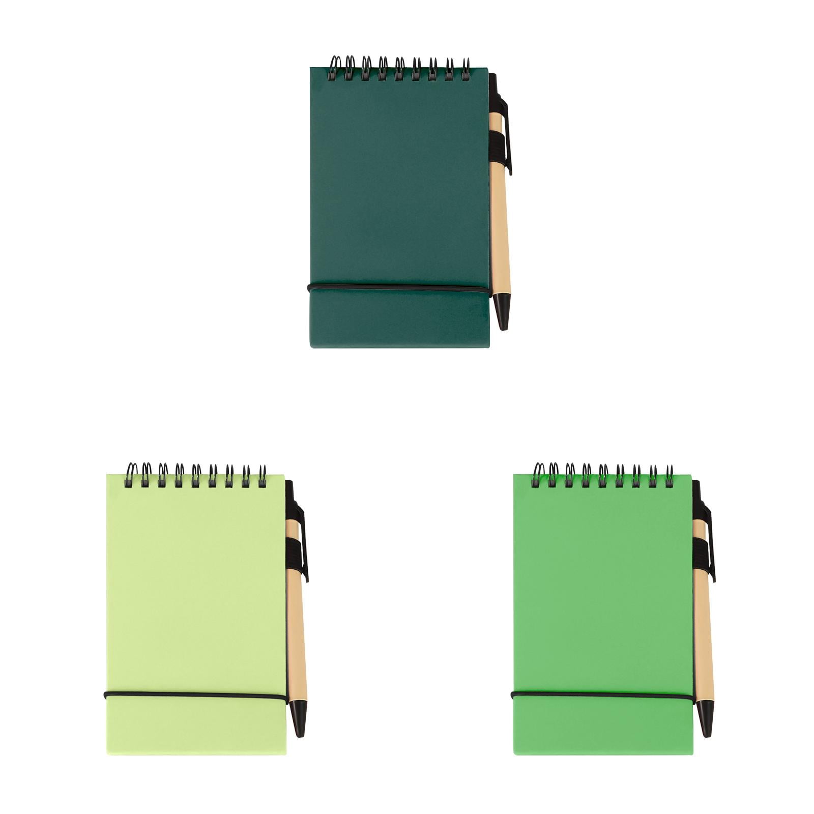 VKLU 3 Piece Multicolor Eco-Friendly Notepad Set with Pens, Bulk Flip-Up Memo Pads for Academic Supplies & Office Teams