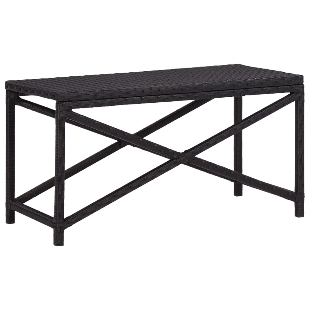 vidaXL Garden Bench 31.5" Poly Rattan Black
