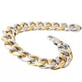 thumbnail image 6 of QQTDFG Fashion 13/15mm 316L Stainless Steel Cuban Curb Chain Mens Bracelet Bangle 7-11"-11 inch-13mm-Silver&Gold, 6 of 7
