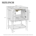 thumbnail image 6 of S-HOME 24 Inch Modern Bathroom Vanity with White Ceramic Sink, Cabinet with Open Shelf & Closed Storage Space，White, 6 of 11