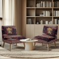 thumbnail image 4 of HELLHERO Highland Cow Sunflower Crown Wear Resistant Elastic Bottom Armless Chair Slipcover Dustproof Armless Accent Chair Soft Cover for Armless Couch, 4 of 8