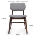 thumbnail image 5 of GDF Studio Gemma Mid Century Modern Fabric Upholstered Dining Chairs, Set of 2, Light Gray and Walnut, 5 of 11