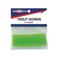 thumbnail image 2 of Luck E Strike Trout Worm Fishing Lure Soft Bait, 5pk, Mint Green, 2 of 3