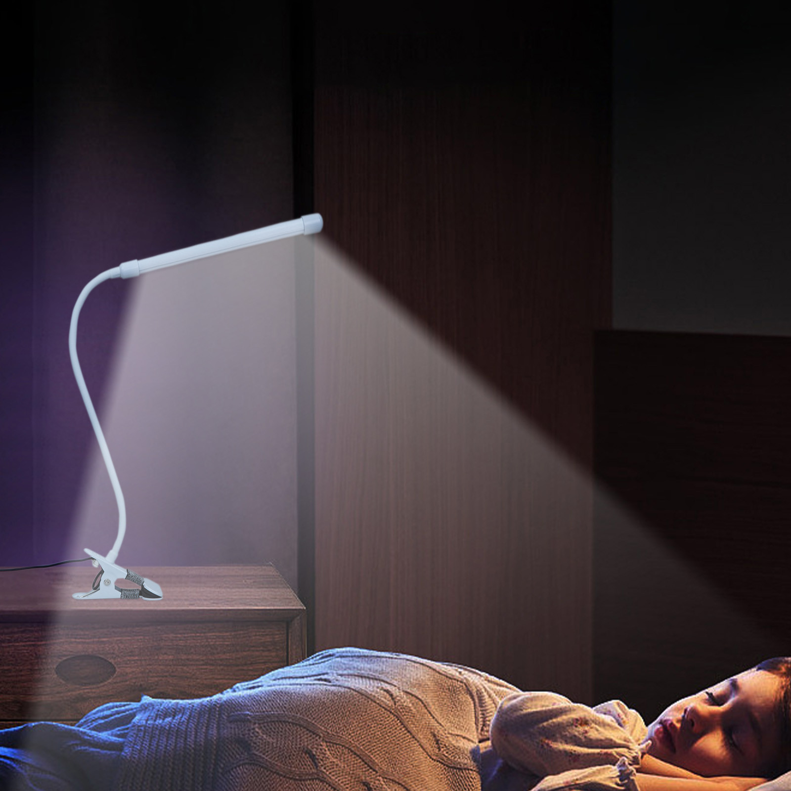 Lampe De Bureau LED à Clip - 3 Températures De Couleur & 5 Luminosités - Batterie 2000mAh USB - Protection Des Yeux