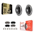 thumbnail image 1 of Transit Auto Rear Coated Drilled Slotted Disc Brake Rotors and Semi-Metallic Pads Kit for Car 2012-2015 Land Rover Range Evoque KDS-100816, 1 of 11