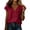 Red, variant on linen shirts V Neck 1/4 sleeve Basic Tees Casual Cottagecore Summer T Shirt Plus Size Tops loose summer tops for women Black L