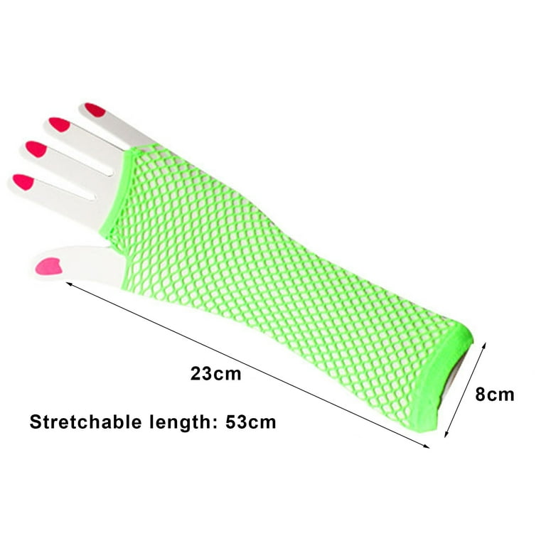 GROFRY Fishing Net 1 Pair High Elastic Gloves Arm Cover Elbow Length Half  Finger Mesh Gloves Costume Accessory 