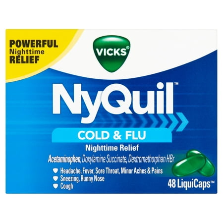 UPC 323900014411 product image for Vicks NyQuil Cold & Flu Nighttime Relief LiquiCaps, 48 count | upcitemdb.com