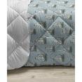 thumbnail image 3 of Sailing Down Alternative Comforter, Repeating Seagulls Pirate Clipper Ship Anchor Marine Illustration, Microfiber Quilt for All Season, 5 Sizes, Pale Teal Ivory, by Ambesonne, 3 of 3