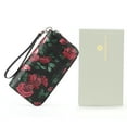 thumbnail image 4 of GOIACII Floral Women's Wallet Large Capacity Double Zip Ladies Card Phone Holder RFID Blocking Wristlet Leather with Gift Box, 4 of 10