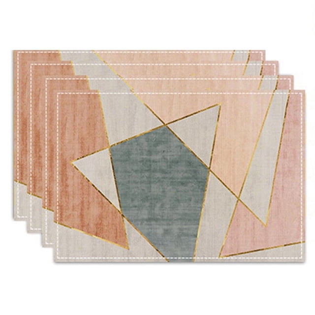 Nvzi Manteles individuales de lino, manteles para mesa de comedor, protectores de superficies,accesorios de decoración de cocina (juego de 4, tamaño 17,7 x 12,6 pulgadas, A03)
