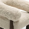 thumbnail image 5 of Pemberly Row Contemporary Natural Straight Vegan Shearling Accent Chair, 5 of 7