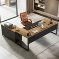 thumbnail image 2 of Tribesigns L-Shaped Executive Desk and Mobile 2 Drawer Led Light File Cabinet Combo, 29.5"H, Adult, 2 of 6
