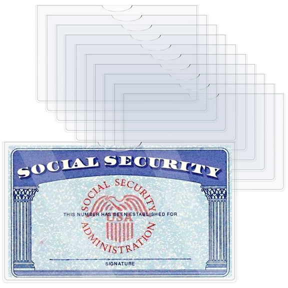 10 pcs classic PVC waterproof card protective covers, soft and transparent storage bags, suitable for social security/medical insurance/credit card wallets 3.82x2.32in