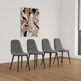 thumbnail image 7 of Cterwk Dining Chairs Set of 4, Modern Accent Chair with Linen Fabric Upholstered Seat, Dining Chair with Black Metal Legs for Dining Room Kitchen, Gray, 7 of 7