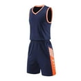 thumbnail image 2 of CYRBOKO Boys Athletic Outfit Sets, Elastic Waist Sleeveless Quick-dry V-neck Tank Top with Shorts Dark Blue Size 12 T, 2 of 6
