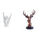 thumbnail image 1 of Estatua de gesto de rock, estatua de mano y dedos en gesto de música rock, figura de cabeza de ciervo, adorno de resina, escultura decorativa de mesa,, 1 of 8