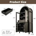thumbnail image 3 of LUMAMIN 71" Tall Arched Kitchen Pantry, Black Fluted Wood Kitchen Storage Cabinet with Adjustable Shelves, Glass Door & Hidden Drawer for Kitchen, Living Room, Dining Room, 3 of 12