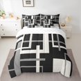 thumbnail image 2 of Homewish Geometric Rectangle 7pcs Bedding Comforter Set for Female Men Women,Retro Minimalist Queen Bedding Sets Super Cozy,Vintage Aesthetic Queen Sheet Sets,Microfiber Bedroom Decor,Reversible, 2 of 8
