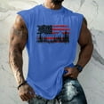 thumbnail image 2 of PatrioticWide Shoulder Slimming Vest - Men's Fitness Exercise Printed Waistcoat - Perfect for Crossfit, Basketball, or Summer Casual Looks,Blue 2XL, 2 of 4