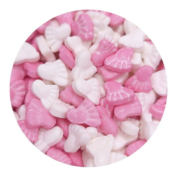 NCS Pink and White Baby Feet Edible Toppers, 8 ounces - Great for cupcakes, cookies, cakes, cake pops, and party tables.