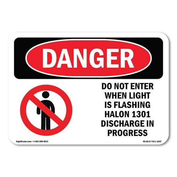 OSHA Danger Sign - Do Not Enter When Light Is Flashing | Plastic Sign | Protect Your Business, Construction Site, Warehouse & Shop Area |  Made in The USA